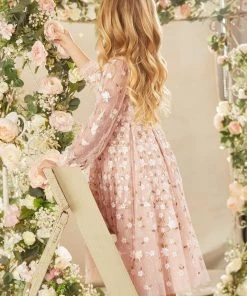 Needle & Thread Holding LTD Camellia Ditsy Long Sleeve Kids Dress