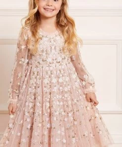 Needle & Thread Holding LTD Camellia Ditsy Long Sleeve Kids Dress