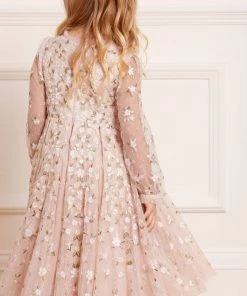 Needle & Thread Holding LTD Camellia Ditsy Long Sleeve Kids Dress