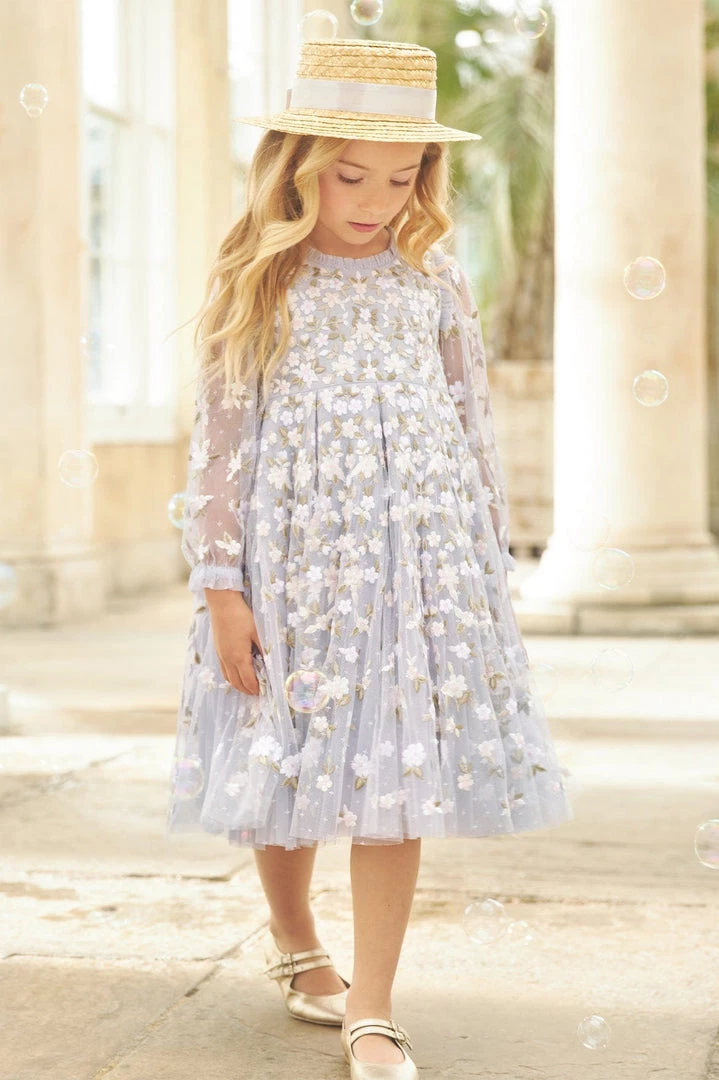 Needle & Thread Holding LTD Camellia Ditsy Long Sleeve Kids Dress 3 Needle & Thread Holding LTD Camellia Ditsy Long Sleeve Kids Dress