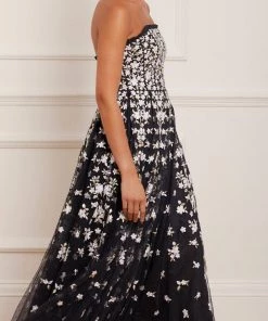 Needle & Thread Holding LTD Camellia Ditsy Strapless Ankle Gown