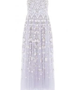 Needle & Thread Holding LTD Camellia Ditsy Strapless Corset Ankle Gown Womenswear