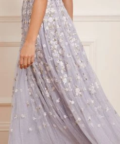 Needle & Thread Holding LTD Camellia Ditsy Strapless Corset Ankle Gown Womenswear