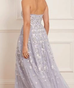 Needle & Thread Holding LTD Camellia Ditsy Strapless Corset Ankle Gown Womenswear