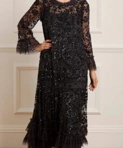 Needle & Thread Holding LTD Womenswear Celia Long Sleeve Ankle Gown