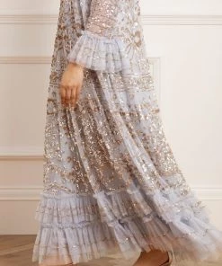 Needle & Thread Holding LTD Womenswear Celia Long Sleeve Ankle Gown