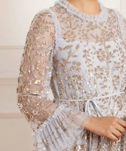 Needle & Thread Holding LTD Womenswear Celia Long Sleeve Ankle Gown