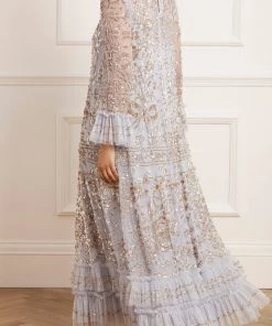 Needle & Thread Holding LTD Womenswear Celia Long Sleeve Ankle Gown