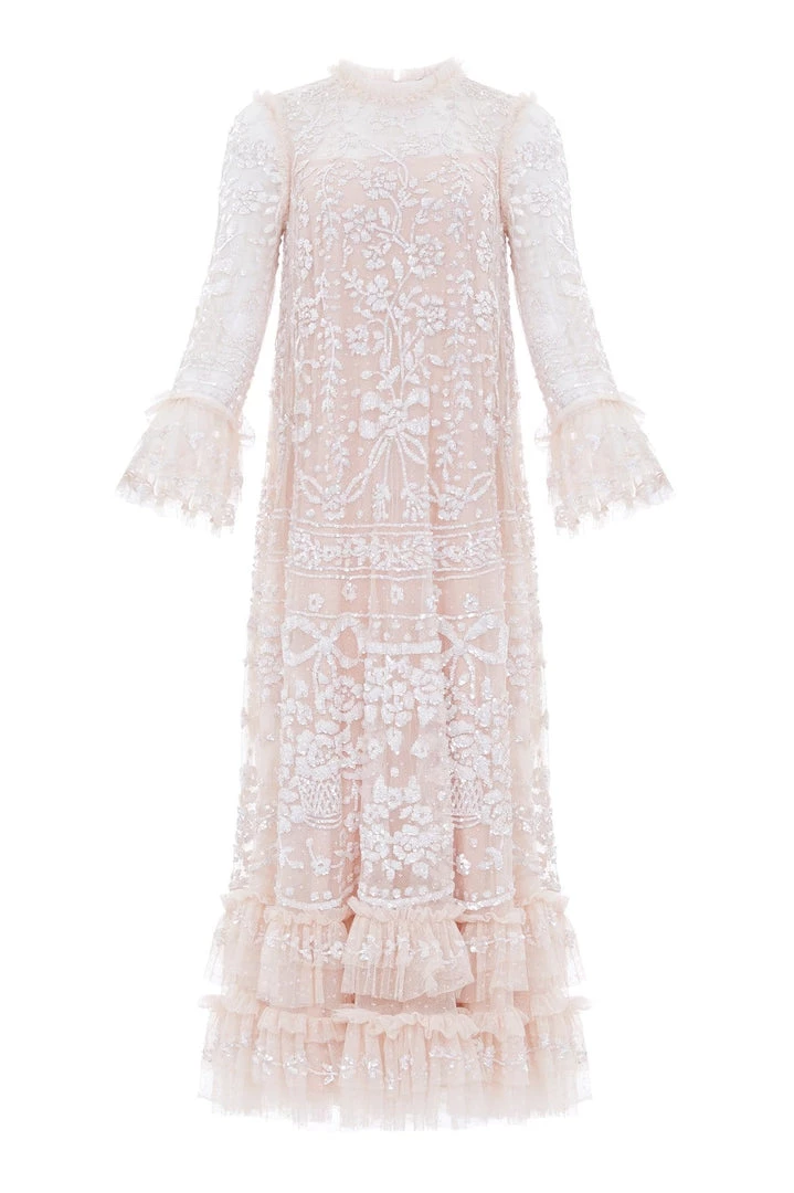 Needle & Thread Holding LTD Celia Long Sleeve Ankle Gown Womenswear 4 Needle & Thread Holding LTD Celia Long Sleeve Ankle Gown Womenswear