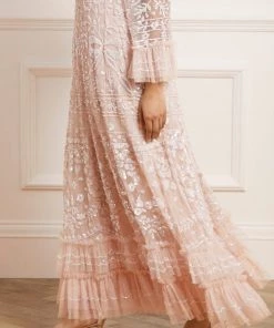 Needle & Thread Holding LTD Celia Long Sleeve Ankle Gown Womenswear 18 Needle & Thread Holding LTD Celia Long Sleeve Ankle Gown Womenswear