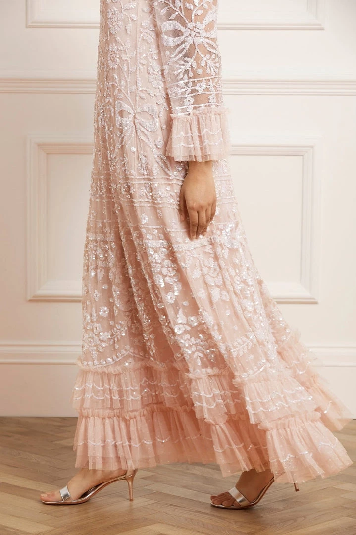 Needle & Thread Holding LTD Celia Long Sleeve Ankle Gown Womenswear 8 Needle & Thread Holding LTD Celia Long Sleeve Ankle Gown Womenswear