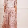 Needle & Thread Holding LTD Darling Meadow Sequin Bodice Short Sleeve Ankle Gown