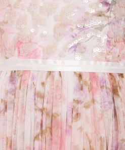 Needle & Thread Holding LTD Darling Meadow Sequin Bodice Short Sleeve Ankle Gown