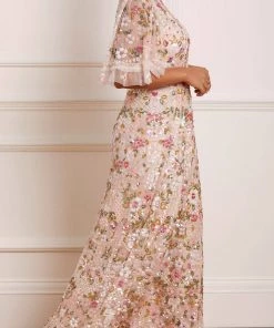 Needle & Thread Holding LTD Enchanted Meadow Sequin V-Neck Gown