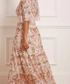 Needle & Thread Holding LTD Enchanted Meadow Sequin V-Neck Gown