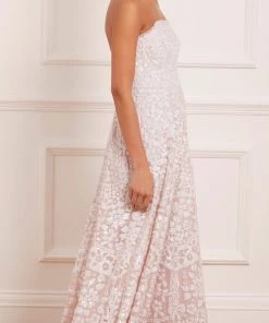 Needle & Thread Holding LTD Filigree Lace Sequin Corset Ankle Gown Womenswear