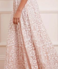 Needle & Thread Holding LTD Filigree Lace Sequin Corset Ankle Gown Womenswear