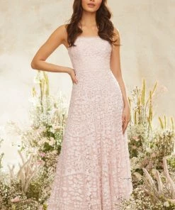 Needle & Thread Holding LTD Filigree Lace Sequin Corset Ankle Gown Womenswear