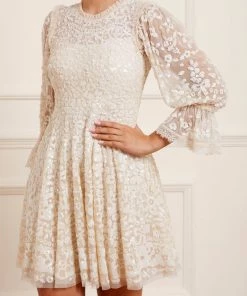 Needle & Thread Holding LTD Womenswear Filigree Lace Sequin Mini Dress