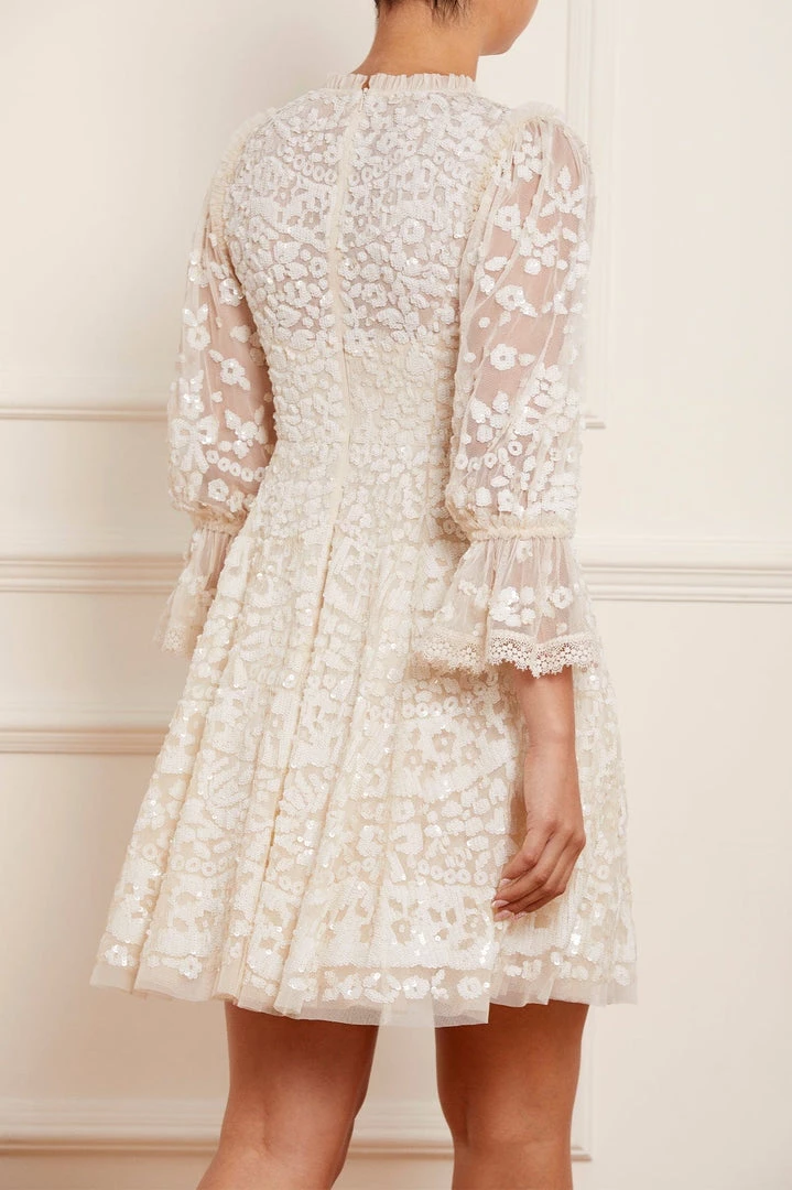 Needle & Thread Holding LTD Womenswear Filigree Lace Sequin Mini Dress 10 Needle & Thread Holding LTD Womenswear Filigree Lace Sequin Mini Dress