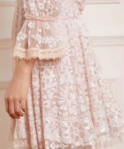 Needle & Thread Holding LTD Womenswear Filigree Lace Sequin Mini Dress