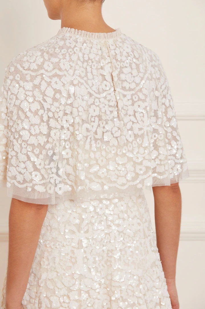 Needle & Thread Holding LTD Womenswear Filigree Lace Sequin Short Cape 6 Needle & Thread Holding LTD Womenswear Filigree Lace Sequin Short Cape