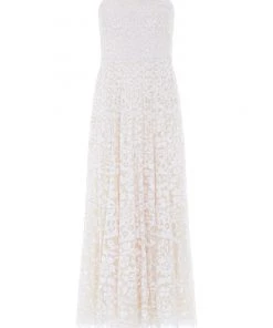 Needle & Thread Holding LTD Filigree Lace Sequin Strapless Ankle Gown
