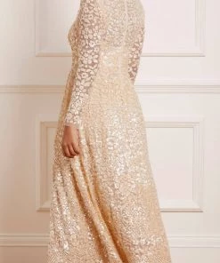 Needle & Thread Holding LTD Floral Daze Sequin Ankle Gown Womenswear