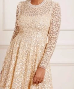 Needle & Thread Holding LTD Womenswear Floral Daze Sequin Micro Mini Dress