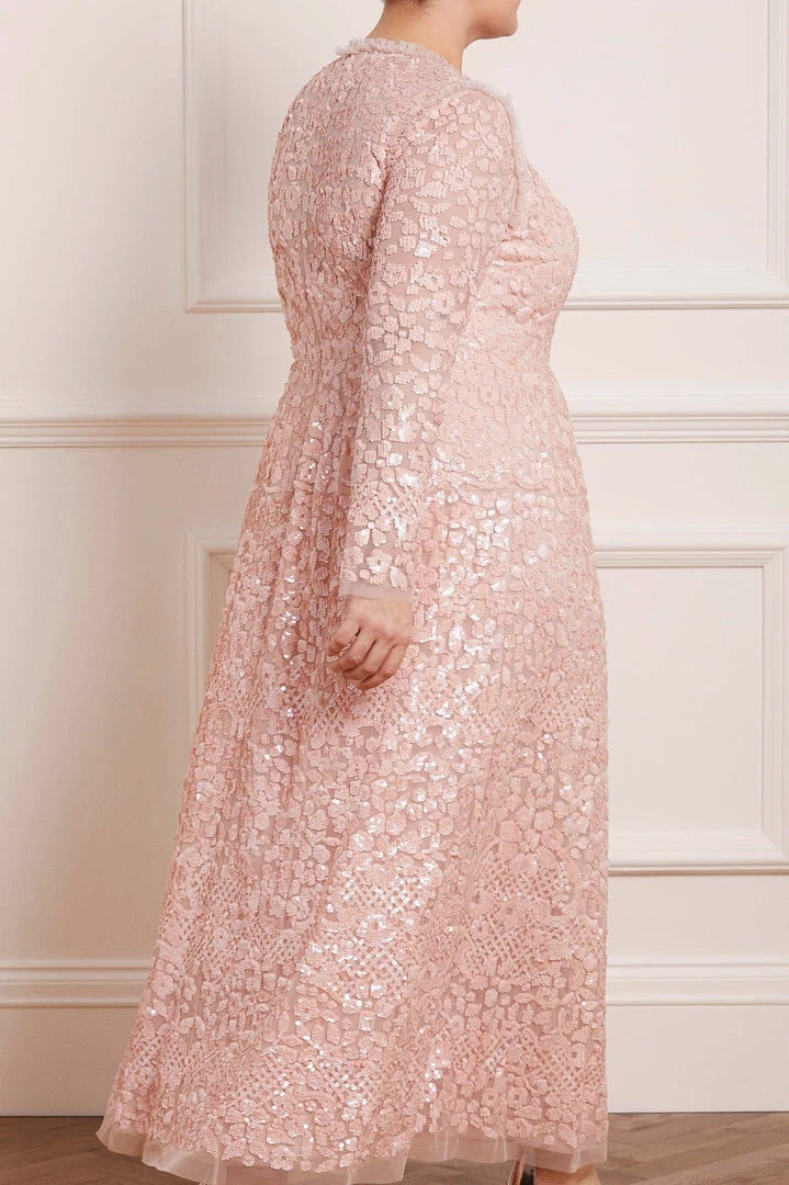 Needle & Thread Holding LTD Floral Daze Sequin V-Neck Ankle Gown 10 Needle & Thread Holding LTD Floral Daze Sequin V-Neck Ankle Gown