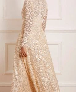 Needle & Thread Holding LTD Floral Daze Sequin V-Neck Ankle Gown