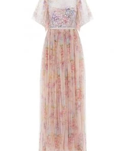 Needle & Thread Holding LTD Floral Diamond Bodice Maxi Dress Womenswear