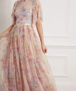 Needle & Thread Holding LTD Floral Diamond Bodice Maxi Dress Womenswear