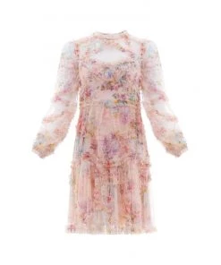 Needle & Thread Holding LTD Floral Diamond Ruffle Dress Womenswear