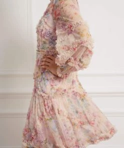 Needle & Thread Holding LTD Floral Diamond Ruffle Dress Womenswear