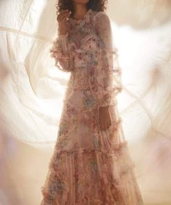 Needle & Thread Holding LTD Floral Diamond Ruffle Gown 18 Needle & Thread Holding LTD Floral Diamond Ruffle Gown