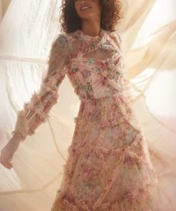 Needle & Thread Holding LTD Floral Diamond Ruffle Gown 19 Needle & Thread Holding LTD Floral Diamond Ruffle Gown