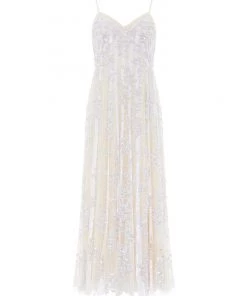 Needle & Thread Holding LTD Floral Evermore Sequin Cami Ankle Gown