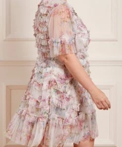 Needle & Thread Holding LTD Floral Wonder Ruffle Mini Dress