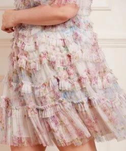 Needle & Thread Holding LTD Floral Wonder Ruffle Mini Dress