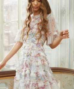 Needle & Thread Holding LTD Floral Wonder Ruffle Mini Dress