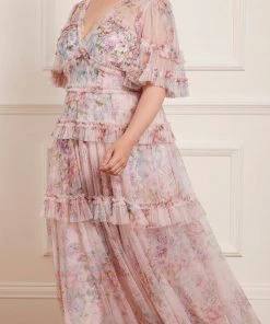 Needle & Thread Holding LTD Womenswear Floral Wonder V-Neck Ankle Gown