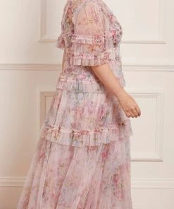 Needle & Thread Holding LTD Womenswear Floral Wonder V-Neck Ankle Gown