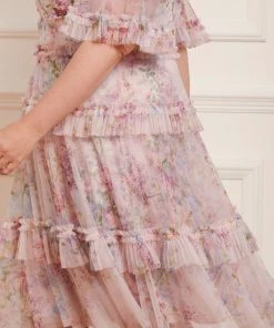 Needle & Thread Holding LTD Floral Wonder V-Neck Midi Dress