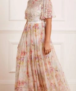 Needle & Thread Holding LTD Iris Sequin Bodice Short Sleeve Round Neck Ankle Gown Womenswear 13 Needle & Thread Holding LTD Iris Sequin Bodice Short Sleeve Round Neck Ankle Gown Womenswear