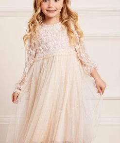 Needle & Thread Holding LTD Lilybelle Long Sleeve Kids Dress Responsibly Sourced