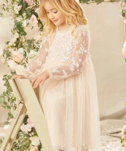 Needle & Thread Holding LTD Lilybelle Long Sleeve Kids Dress Responsibly Sourced