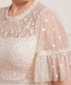 Needle & Thread Holding LTD Midsummer Lace Round Neck Gown