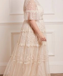Needle & Thread Holding LTD Midsummer Lace Round Neck Gown