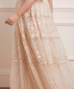 Needle & Thread Holding LTD Midsummer Lace Round Neck Gown